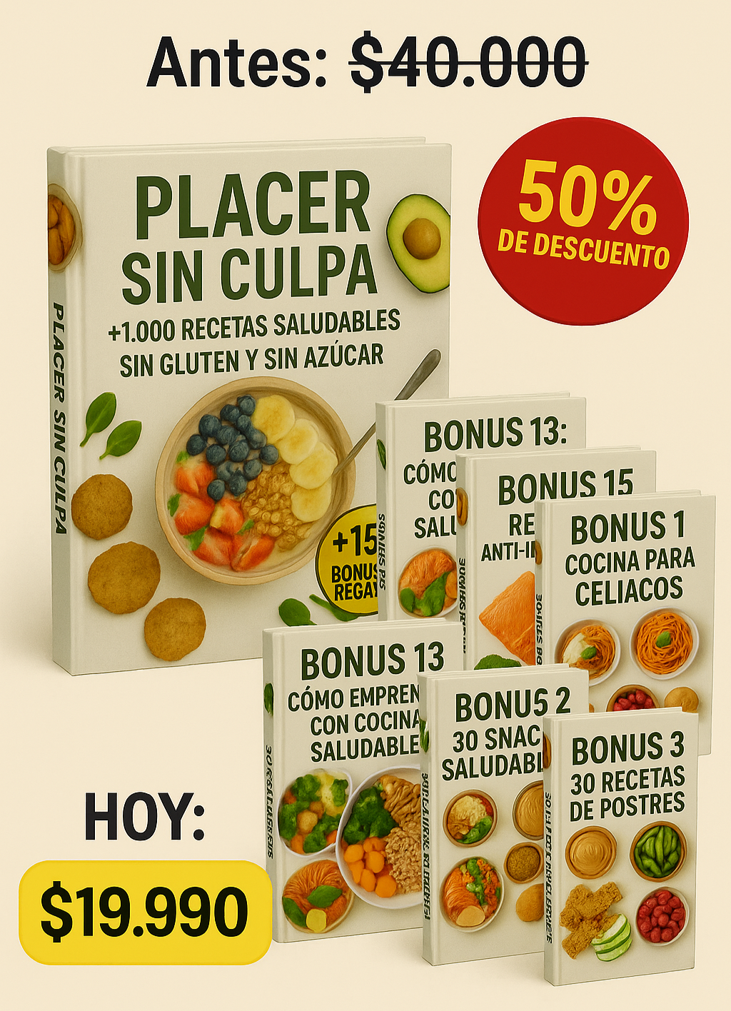 +1.000 Recetas Saludables Sin Gluten y Sin Azúcar